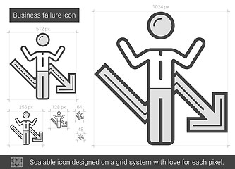 Image showing Business failure line icon.