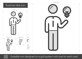 Image showing Business idea line icon.