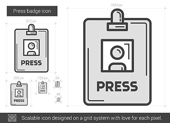 Image showing Press badge line icon.