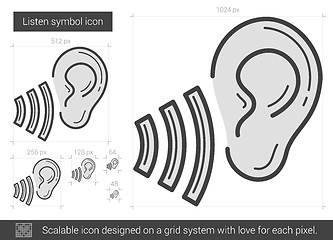 Image showing Listen symbol line icon.