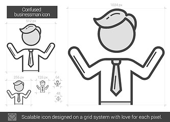 Image showing Confused businessman line icon.