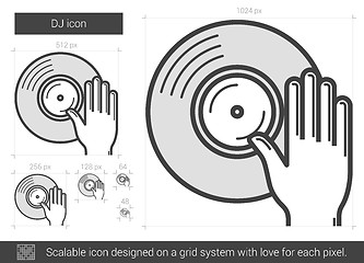 Image showing DJ line icon.