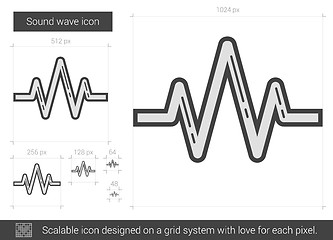 Image showing Sound wave line icon.