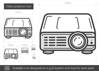 Image showing Video projector line icon.