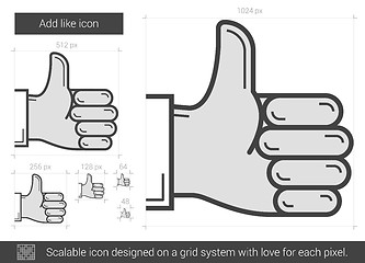 Image showing Add like line icon.
