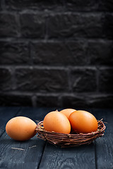 Image showing raw chicken eggs