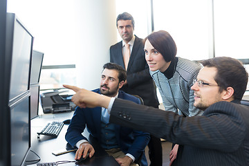 Image showing Business team working in corporate office.