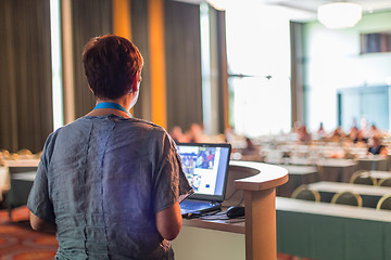 Image showing Speaker at Business Conference and Presentation.