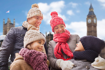 Image showing happy family over london city background