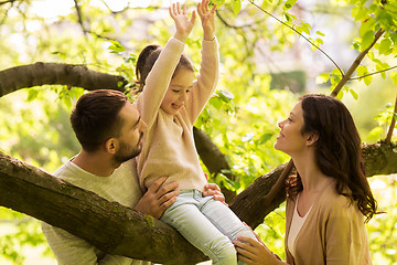 Image showing happy family in summer park having fun