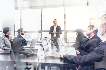 Image showing Corporate business team office meeting.