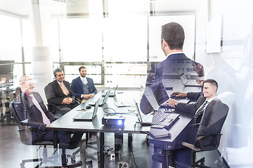 Image showing Corporate business team office meeting.