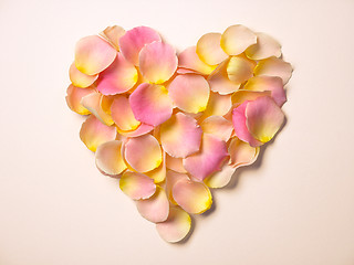 Image showing rose petals heart shape