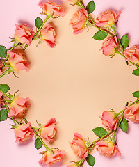 Image showing frame of pink roses