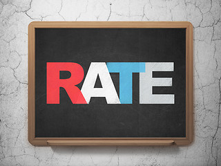 Image showing Banking concept: Rate on School board background
