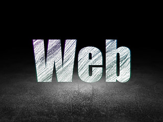 Image showing Web development concept: Web in grunge dark room