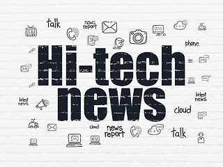 Image showing News concept: Hi-tech News on wall background