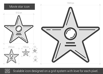 Image showing Movie star line icon.