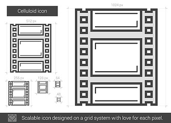 Image showing Celluloid line icon.