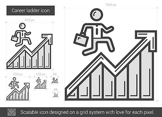 Image showing Career ladder line icon.