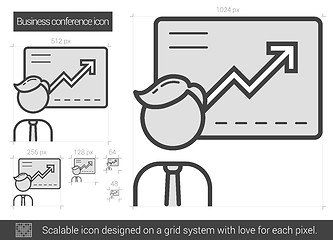 Image showing Business conference line icon.