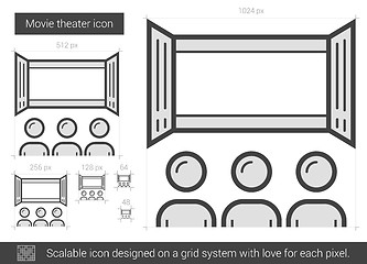 Image showing Movie theater line icon.