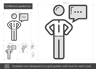 Image showing Conference speaker line icon.