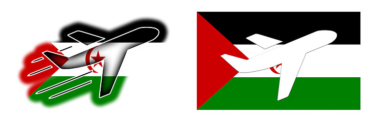 Image showing Nation flag - Airplane isolated - Western Sahara