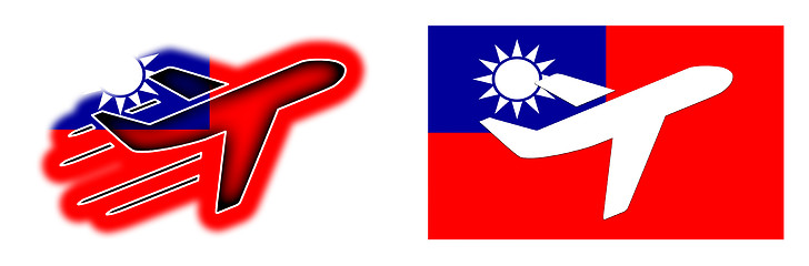 Image showing Nation flag - Airplane isolated - Taiwan