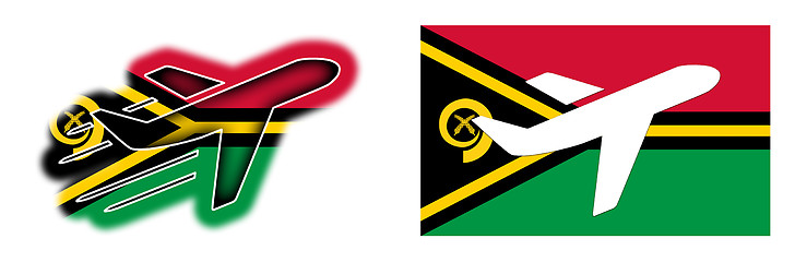 Image showing Nation flag - Airplane isolated - Vanuatu