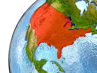 Image showing USA on Earth