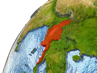 Image showing Myanmar on Earth