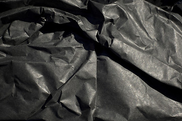 Image showing Thick Black Paper Crumpled Up