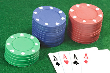 Image showing Four aces