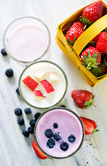 Image showing yogurt with berries