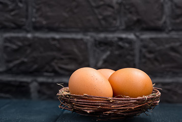 Image showing raw chicken eggs