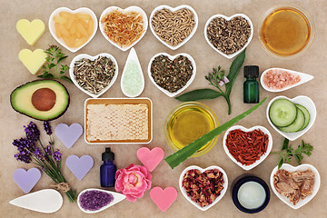 Image showing Ingredients for Skin and Body Care 