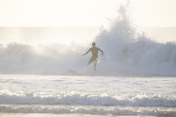Image showing Surfer riding a big wave.
