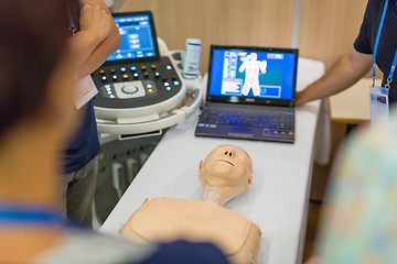 Image showing Medical doctors on on advanced ultrasound techniques workshop.