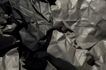Image showing Crumpled Up Thick Black Paper 