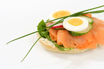 Image showing Salmon bagel