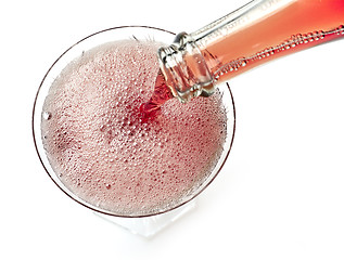Image showing glass of red champagne