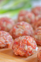 Image showing Raw Uncooked Meatballs