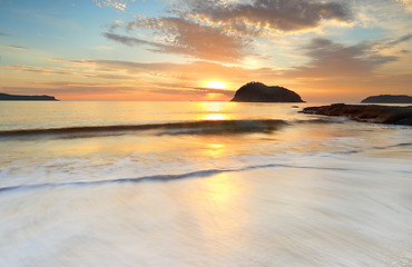 Image showing Sunrise Middle Head Beach
