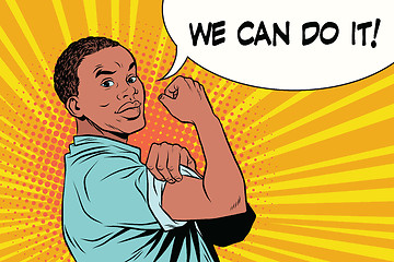 Image showing we can do it Protester black man African American