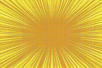 Image showing Yellow orange rays pop art retro vintage background