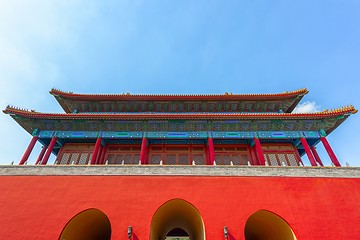 Image showing Traditional Chinese building under blue sky