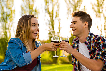 Image showing Toasting our love