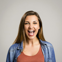 Image showing Happy woman laughing