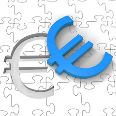 Image showing Euro Puzzle Showing Europe Finances